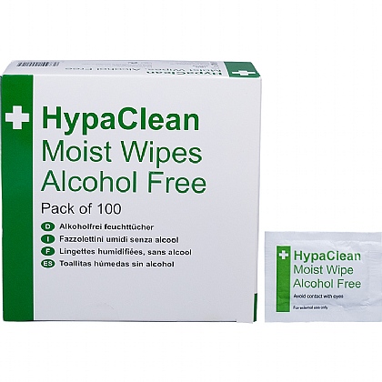 HypaClean Alcohol Free Moist Wipes (100 Pack)