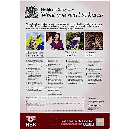 HSE Health and Safety Law Poster - A3 format