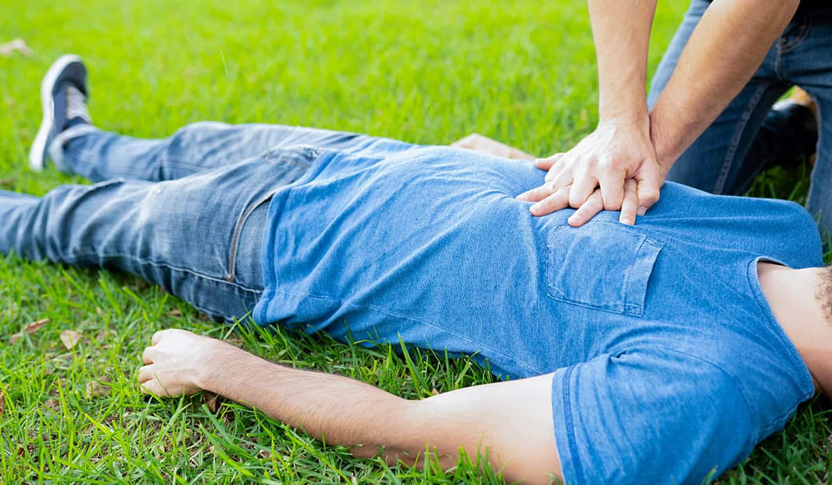 An image of someone performing CPR