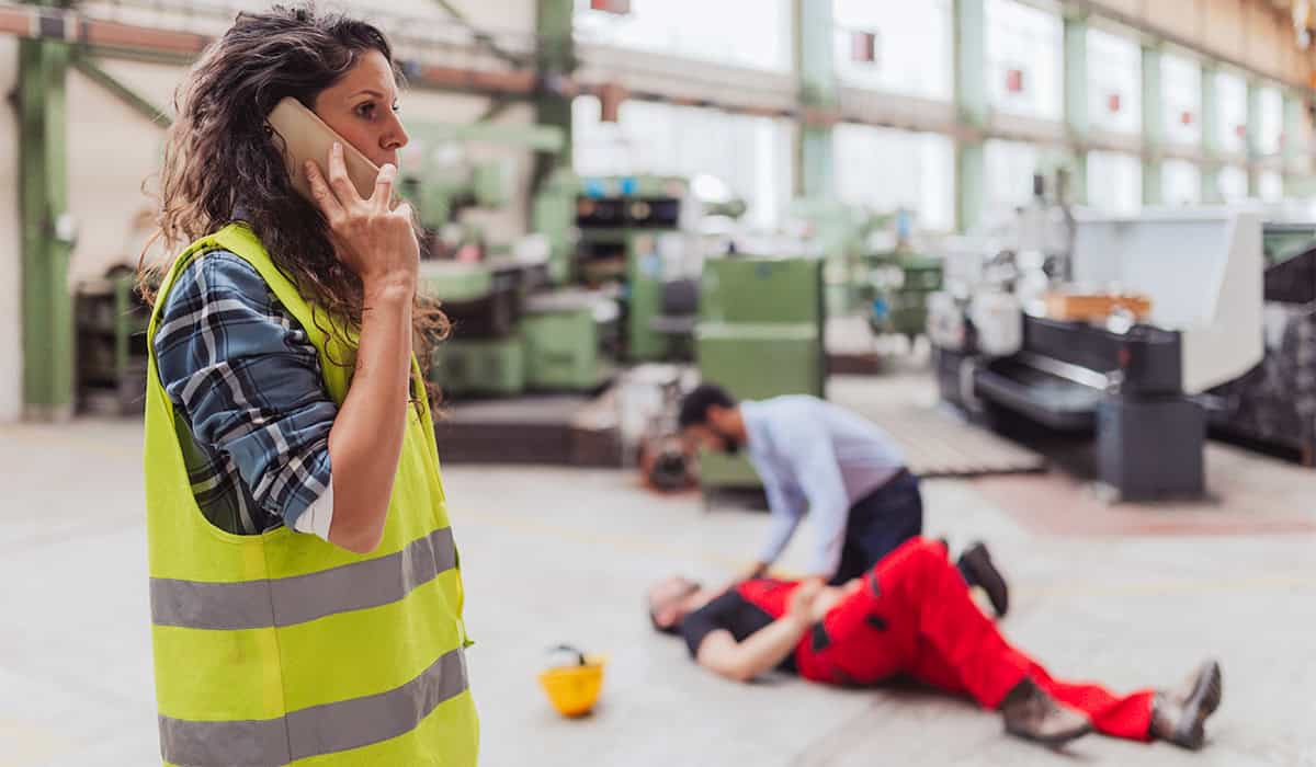 An image of a workplace emergency