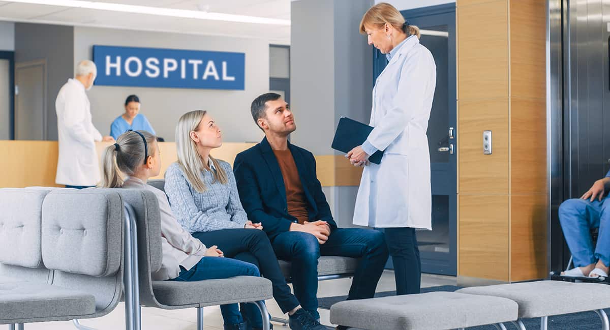 Patients waiting in the A&E waiting room