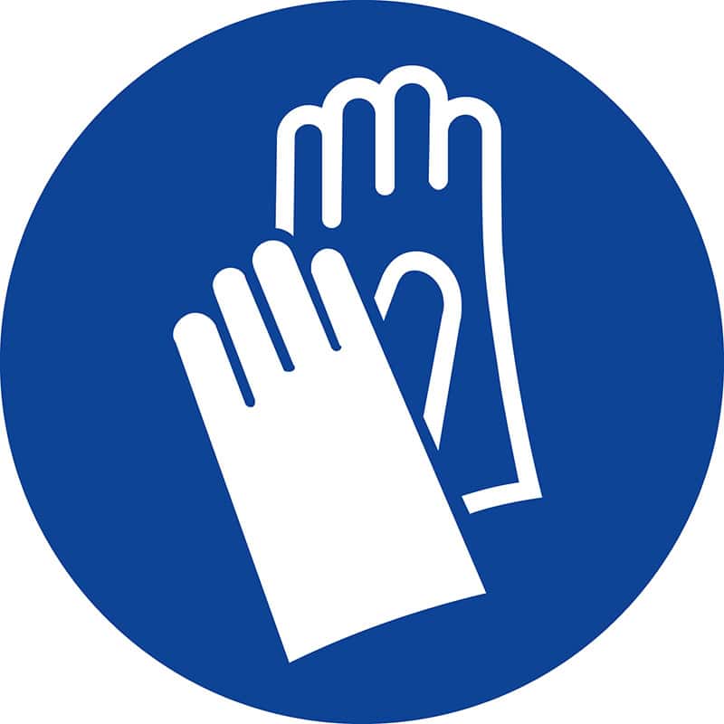 A product image of our glove PPE sign