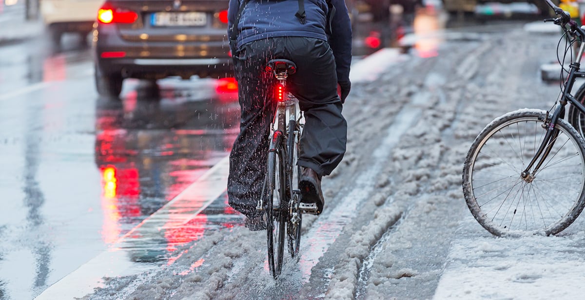 Cycling during risky winter conditions