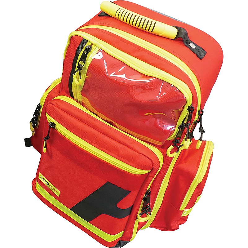 red and yellow backpack