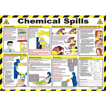 Chemical Spills Clean Up and First Aid Guidance Poster