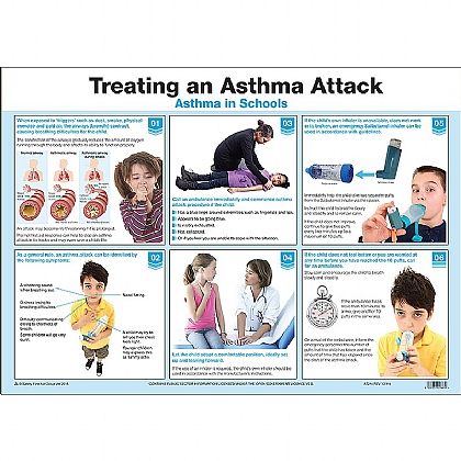 Treating An Asthma Attack In Schools Poster