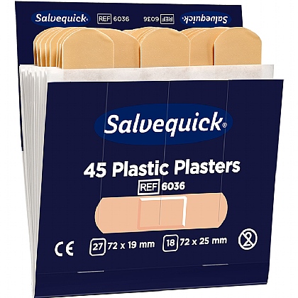 Salvequick Plastic Plaster Refill, 6 Packs