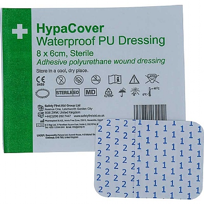 HypaCover Waterproof PU Dressings, 6cm x 8cm (Pack of 25)