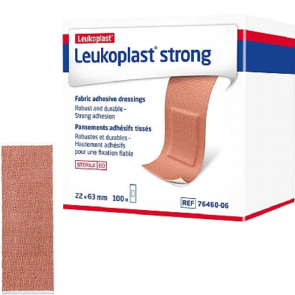 Leukoplast Strong Fabric Plasters, 6.3x2.2cm (100 Pack)