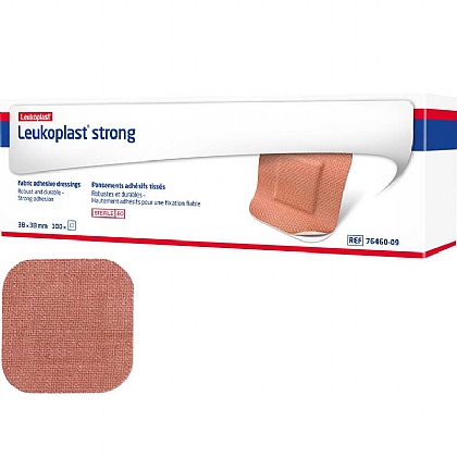 Leukoplast Strong Fabric Plasters, 3.8x3.8cm (100 Pack)