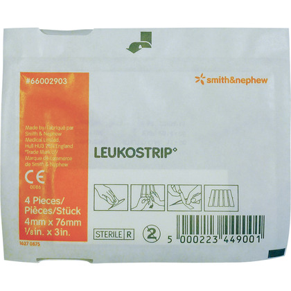 Leukostrip Skin Closures -  4mm x 76mm