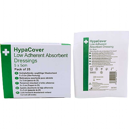 HypaCover Low Adherent Dressings - 5cm x 5cm, Pack of 25