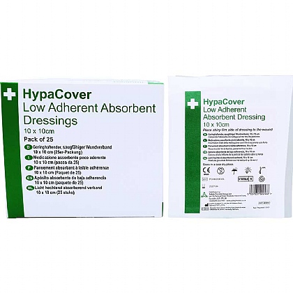 HypaCover Low Adherent Dressings - 10cm x 10cm, Pack of 25