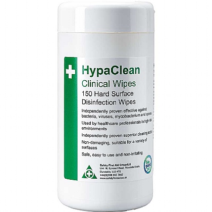 HypaClean Clinical Wipes, Tub of 150
