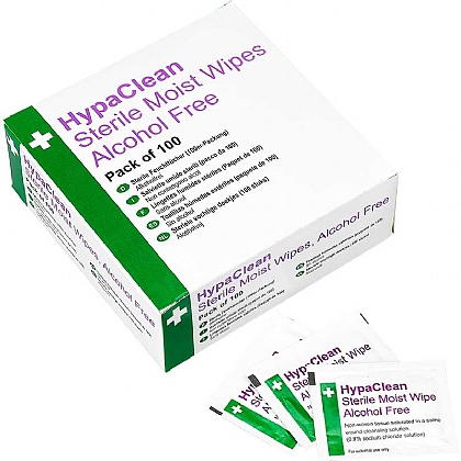 HypaClean Sterile Moist Wipes, Alcohol-Free (10 X 100 wipes)