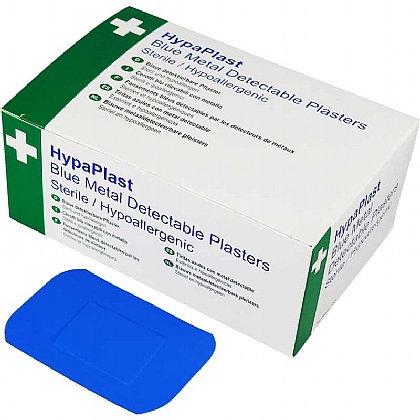 HypaPlast Blue Detectable Plasters 7cm x 5cm (100)