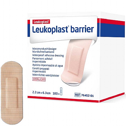 Leukoplast Barrier Waterproof Plasters, 6.3x2.2cm (100 Pack)
