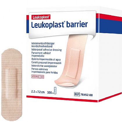 Leukoplast Barrier Waterproof Plasters, 7.2x2.2cm (100 Pack)