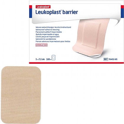 Leukoplast Large Barrier Waterproof Plasters, 7.2x5cm (100 Pack)
