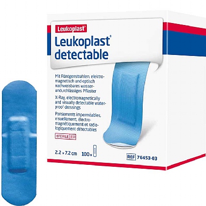 Leukoplast Detectable X-Ray Plasters, 7.2x2.2cm (100 Pack)