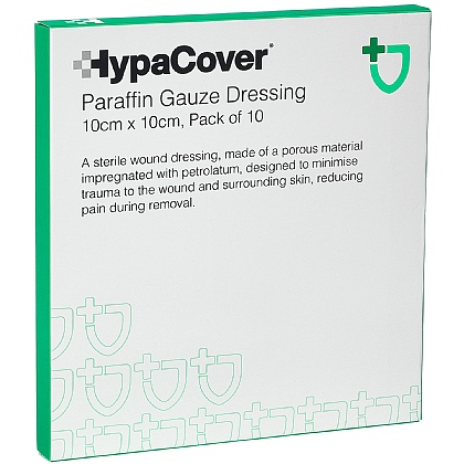HypaCover Paraffin Gauze Dressing, 10 Pack (10 x 10cm)