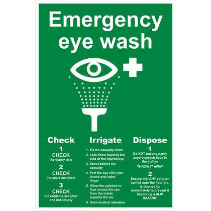 Eye Wash Sign, 20x30cm, Vinyl