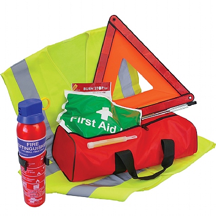 Basic Vehicle Safety Kit with Fire Extinguisher 