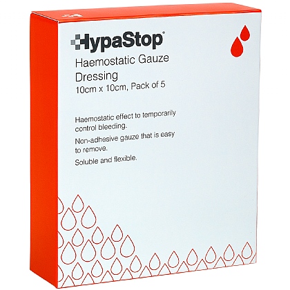 HypaStop Haemostatic Gauze, 10cm x 10cm (5 Pack)