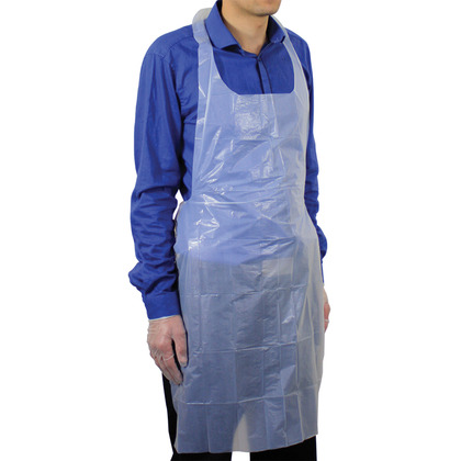 White Polythene Aprons - Medium Length (100 Pack)