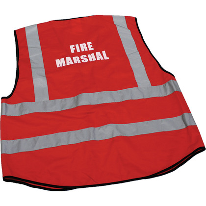 Fire Marshal Hi-Visibility Waistcoats, Red, Large