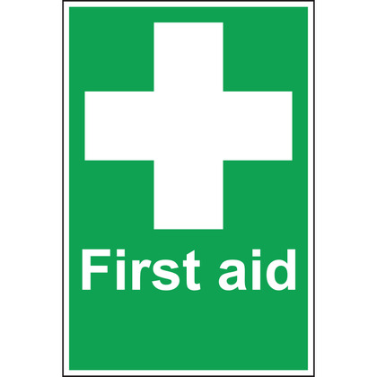 First Aid Sign, Self Adhesive, 20x30cm