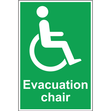 Evacuation Chair Sign, Rigid, 200 mm x 300mm