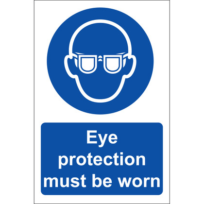 Eye Protection Must Be Worn Sign, Rigid, 20x30cm 