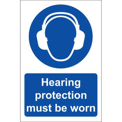 Hearing Protection Must Be Worn Sign, Rigid, 20x30cm