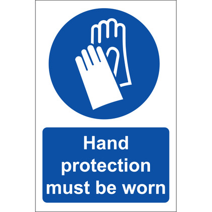 Hand Protection Must Be Worn Sign, Rigid, 20x30cm