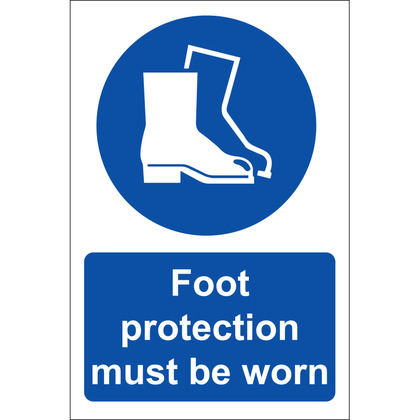 Foot Protection PPE Wall Sign, Rigid (20cmx30cm)