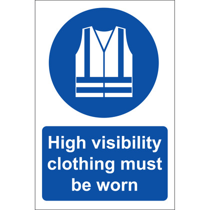 Hi Vis Clothing PPE Wall Sign, Rigid (20cmx30cm)