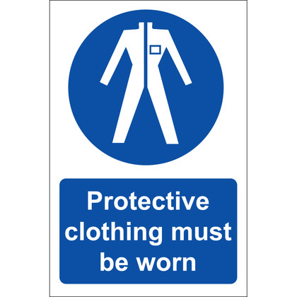 Protective Clothing PPE Wall Sign, Rigid (20cmx30cm)