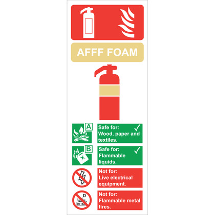 Fire Extinguisher Foam Sign,  7.5x20cm, Rigid