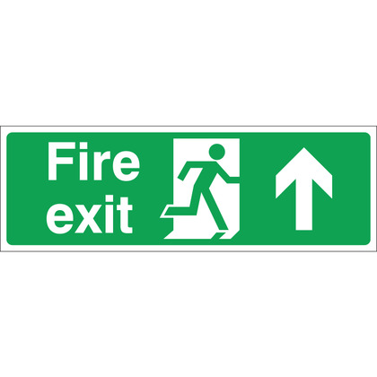 Fire Exit (UP) Sign, 45x15cm, Rigid