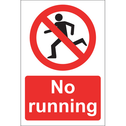 No Running Sign, Rigid 20x30cm