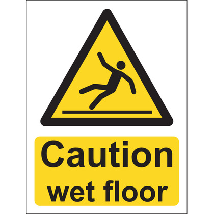 Caution Wet Floor Sign, Vinyl, 15x20cm