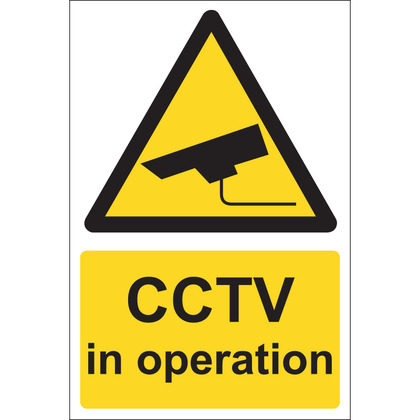 CCTV In Operation Sign, Vinyl, 15x20cm