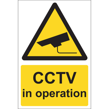 CCTV In Operation Warning Sign, Rigid (20x30cm)