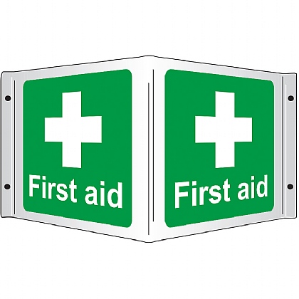 First Aid 3D Projecting Sign, Rigid, 35x20cm