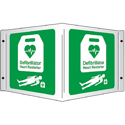 Projecting 3D AED Defibrillator Heart Restarter Rigid Sign, 35x20cm