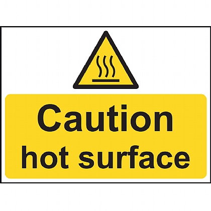 'Caution Hot Surface' Vinyl Sign 20x15cm