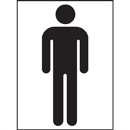 Male Symbol Toilet Vinyl Sign 15x20cm