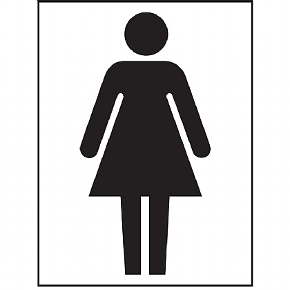 Female Symbol Toilet Vinyl Sign 15x20cm