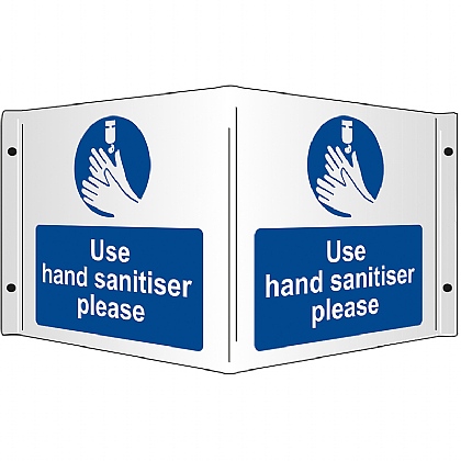 Use Hand Sanitiser Rigid 3D Projecting Sign 43x20cm